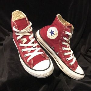Dark Red Converse hi-tops